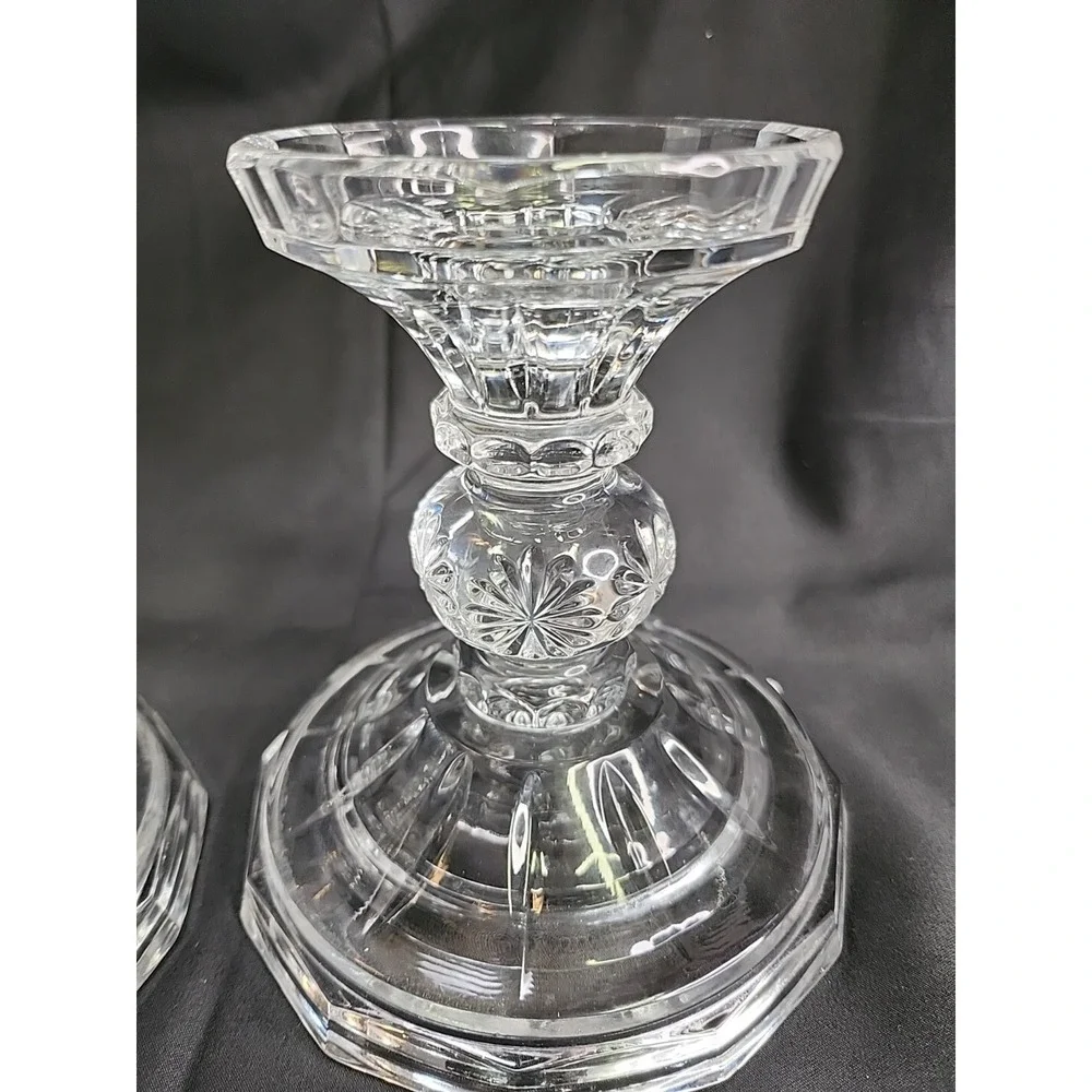 2 Stunning‎ GLASS Ornate CANDLEHOLDER 5